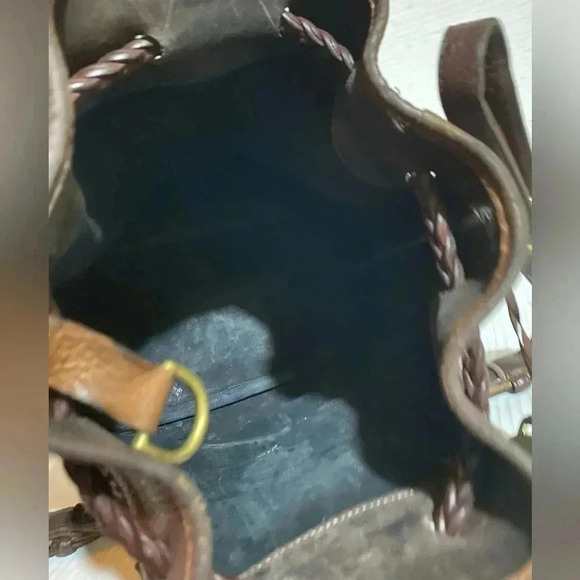 Dooney Bourke  vintage black brown leather bucket shoulder handbag - Picture 11 of 11